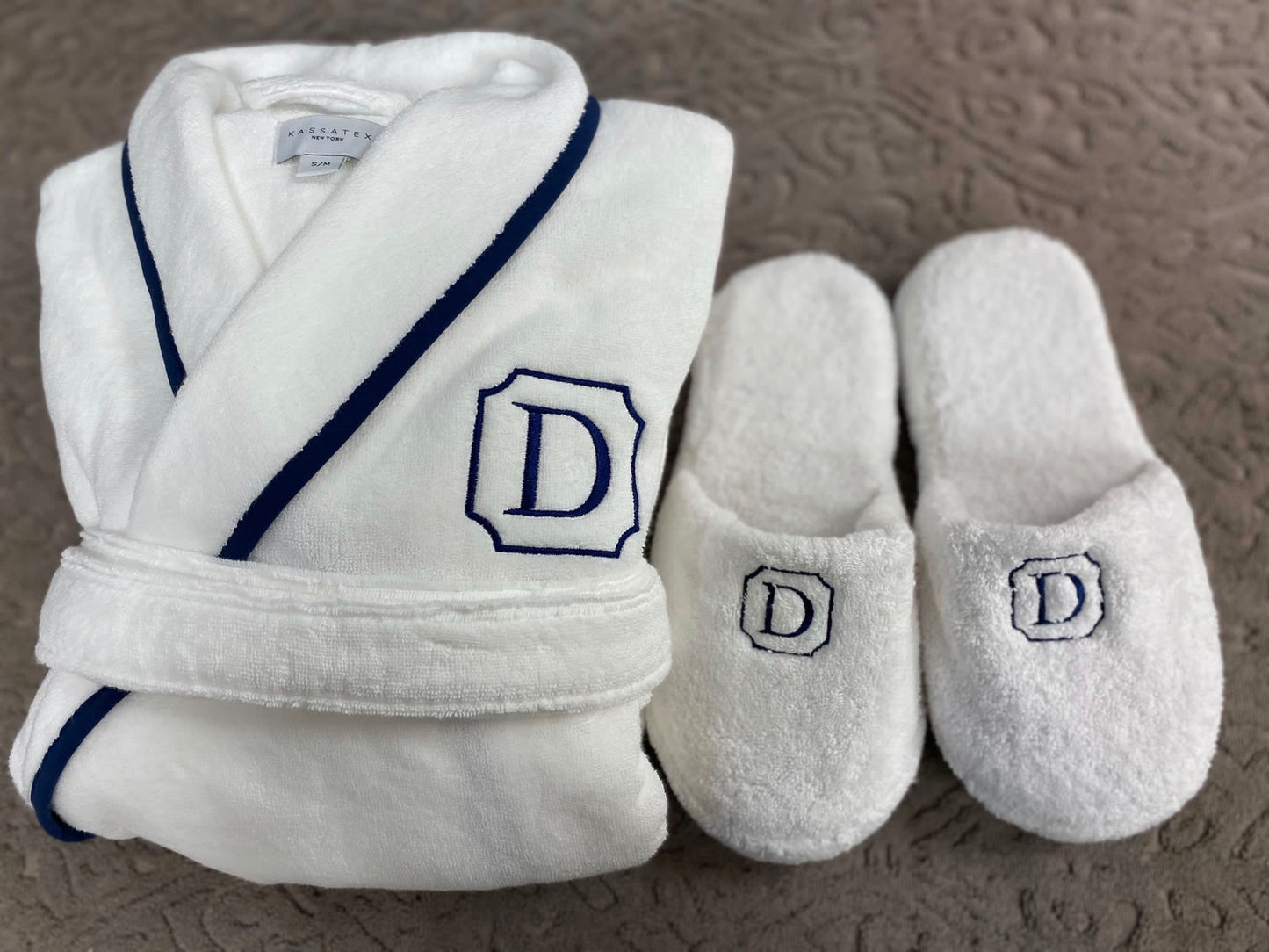 Plush Robe with Piping, Made in Turkey