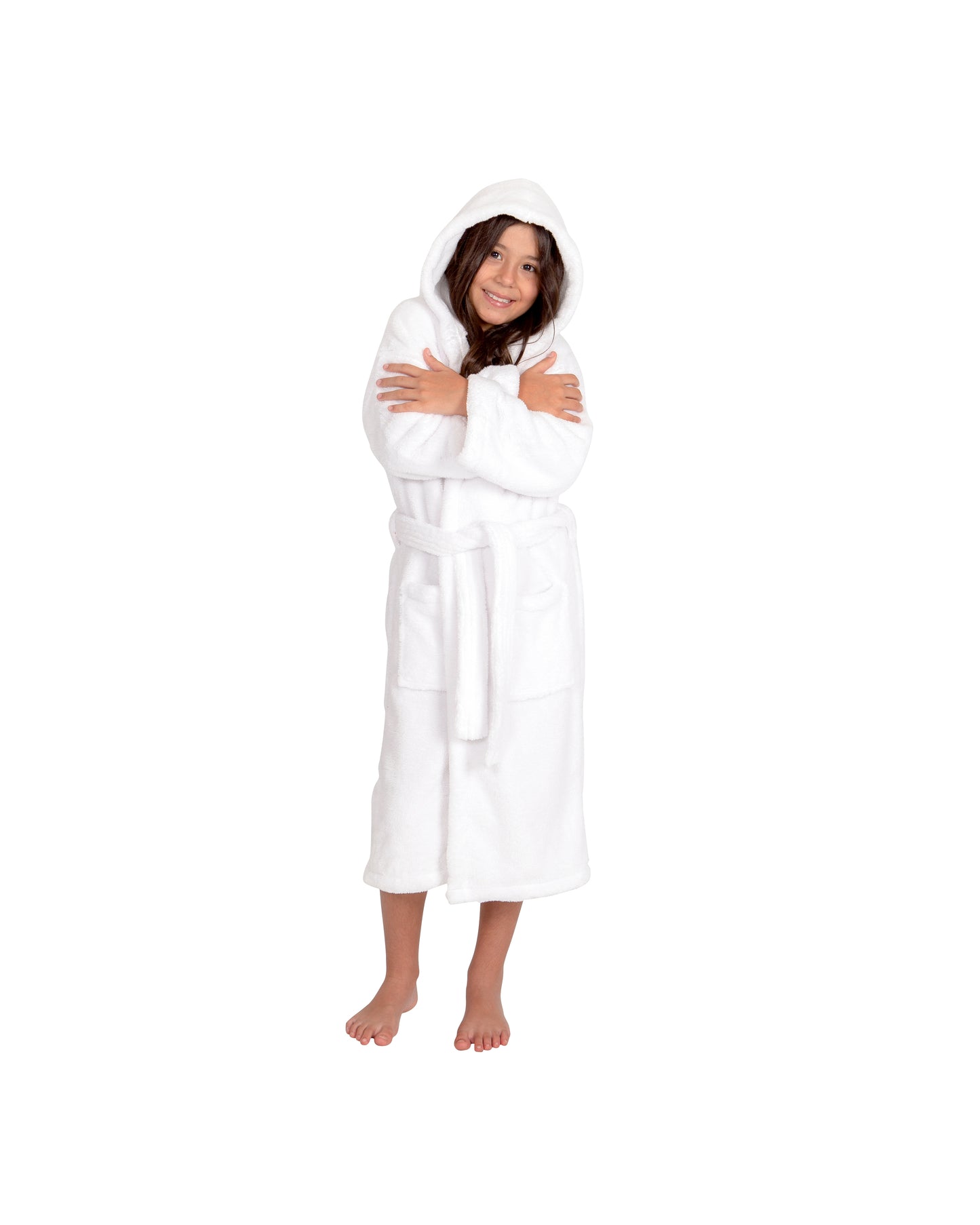 Kids Fleece, Plush, Soft and Warm Hooded Bathrobe for Girls, Made in Turkey