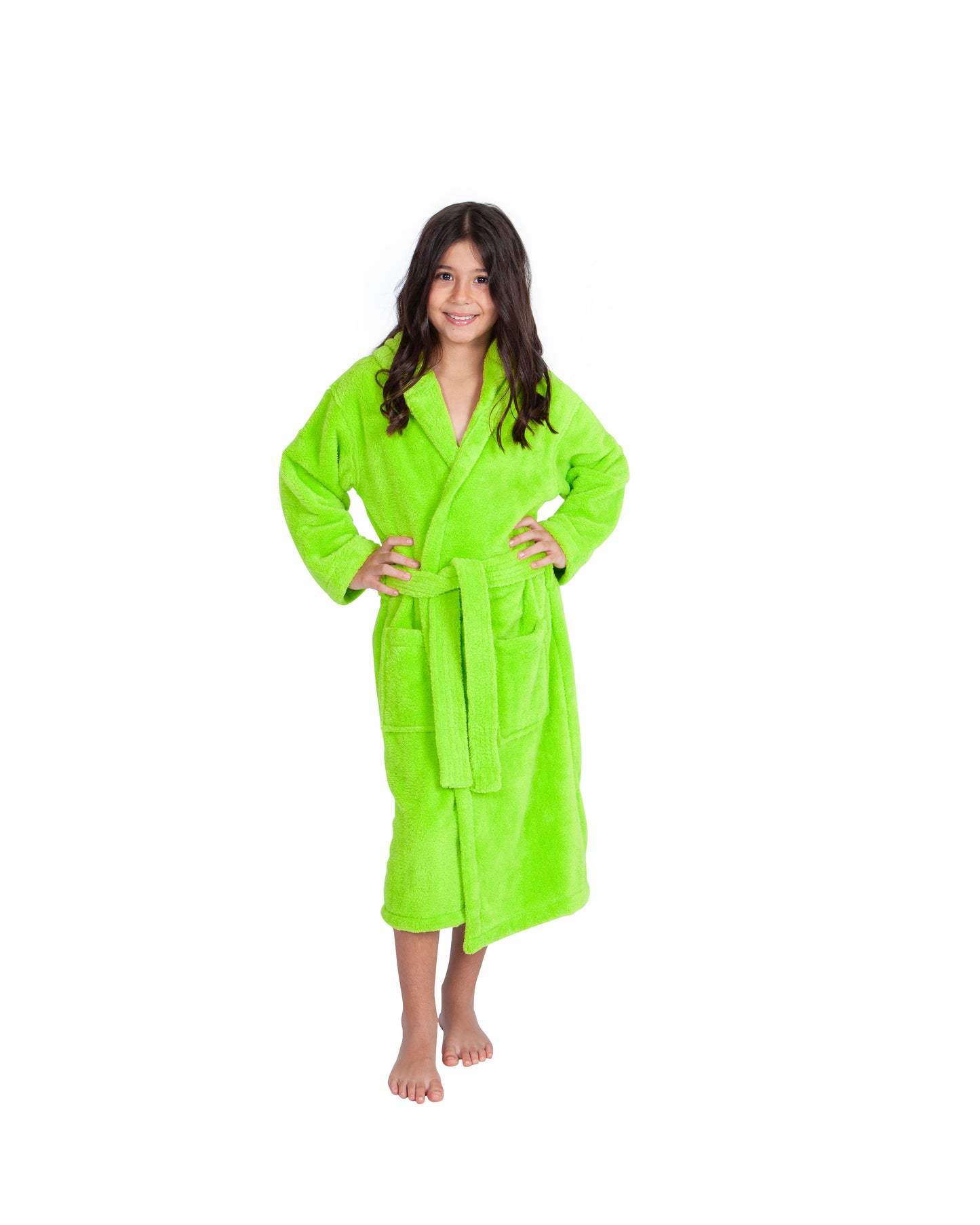 Kids Fleece, Plush, Soft and Warm Hooded Bathrobe for Girls, Made in Turkey