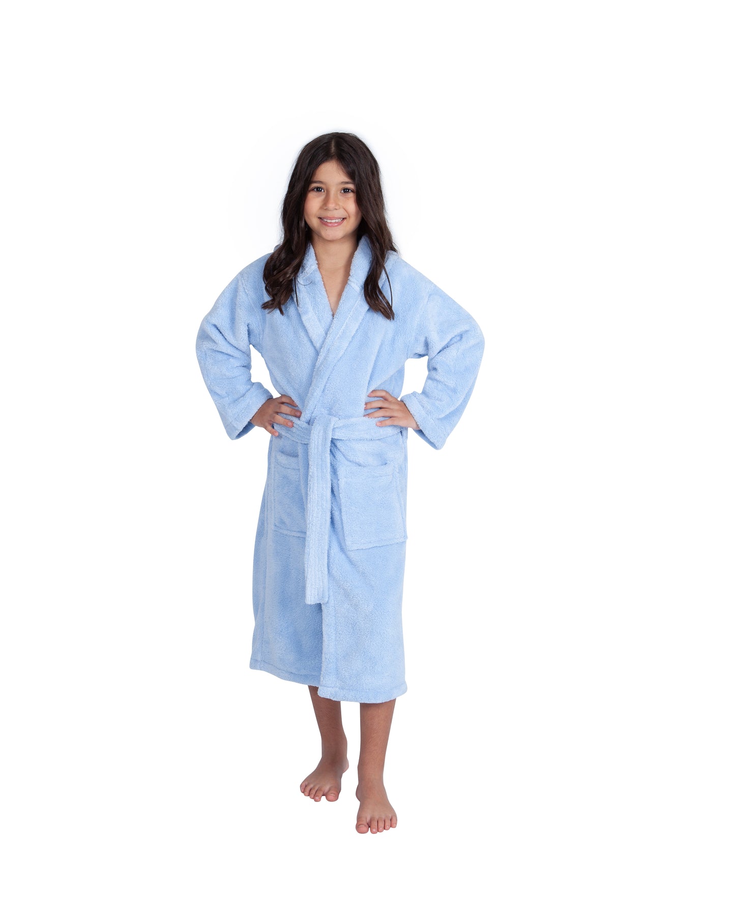 Kids Fleece, Plush, Soft and Warm Hooded Bathrobe for Girls, Made in Turkey