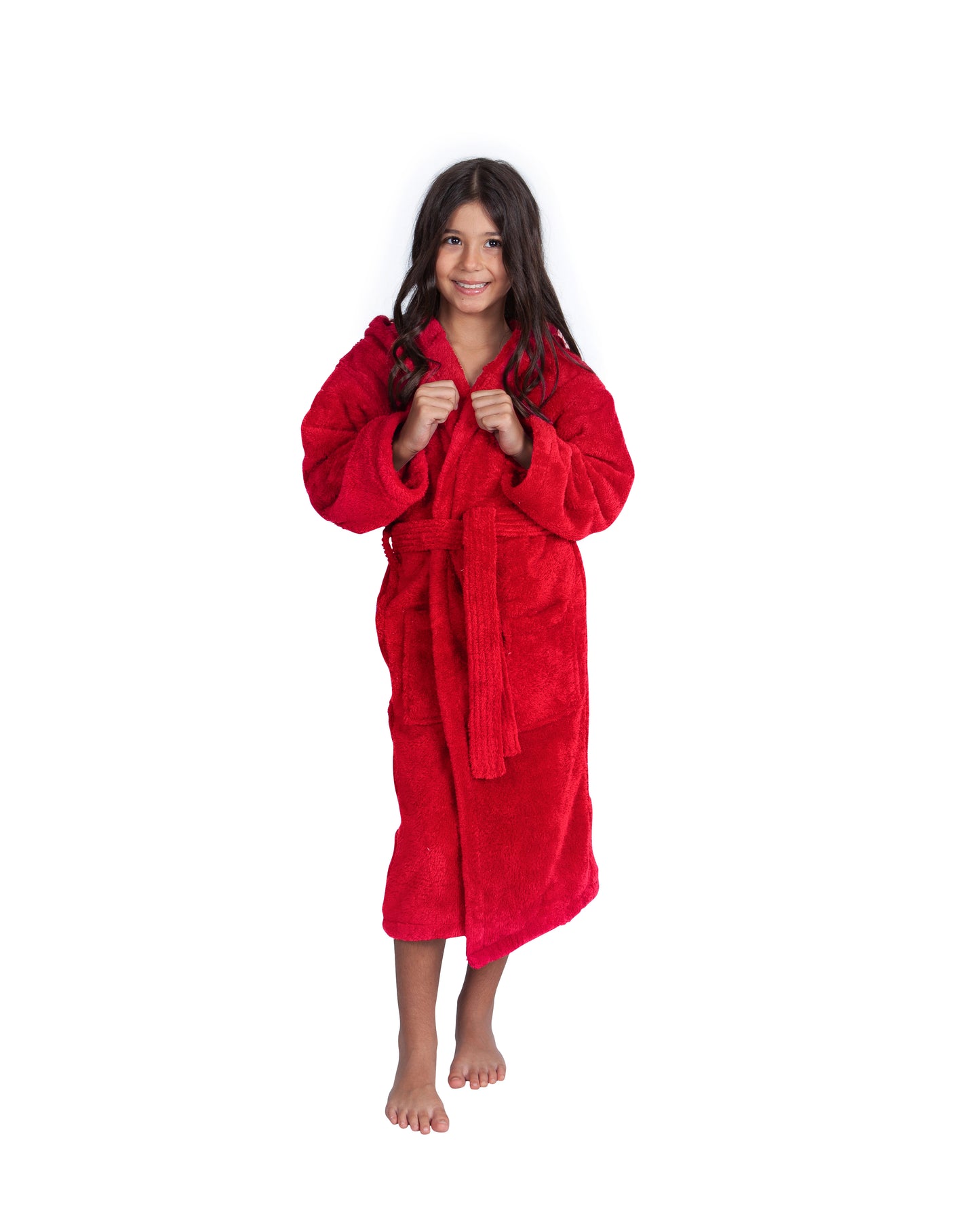 Kids Fleece, Plush, Soft and Warm Hooded Bathrobe for Girls, Made in Turkey