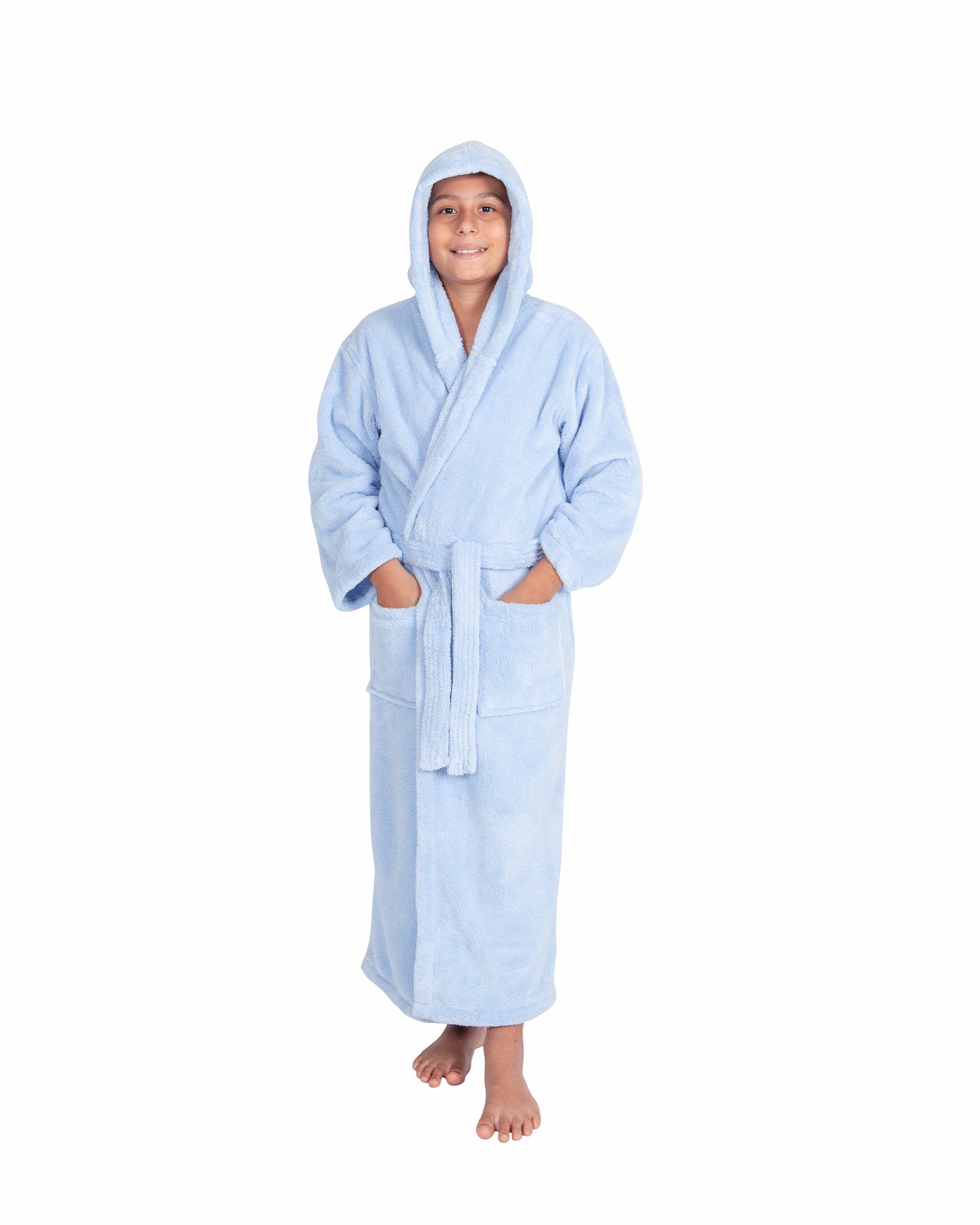 Kids Fleece, Plush, Soft and Warm Hooded Bathrobe for Boys, Made in Turkey