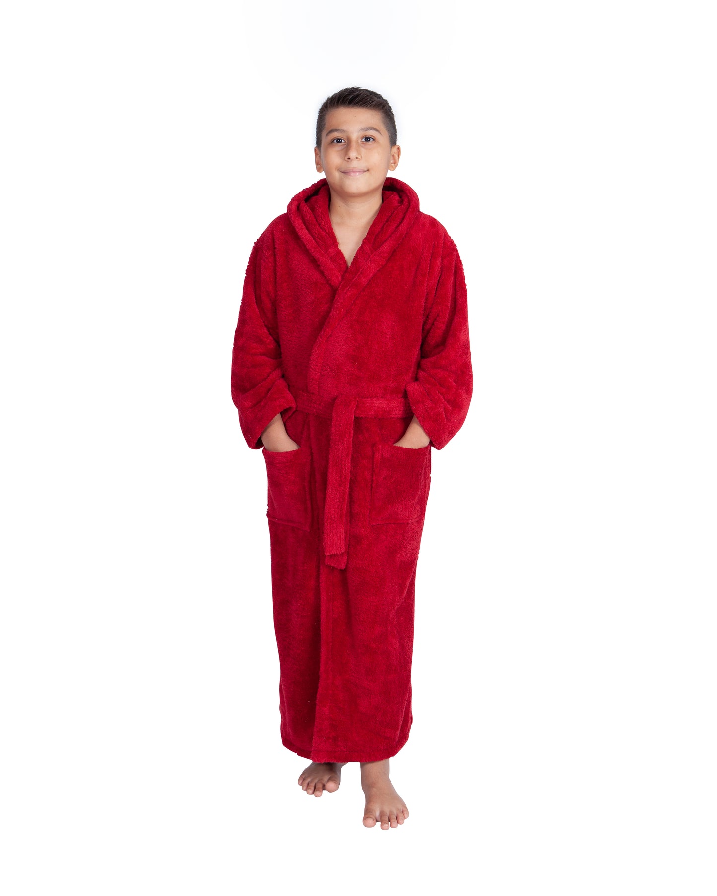 Kids Fleece, Plush, Soft and Warm Hooded Bathrobe for Boys, Made in Turkey