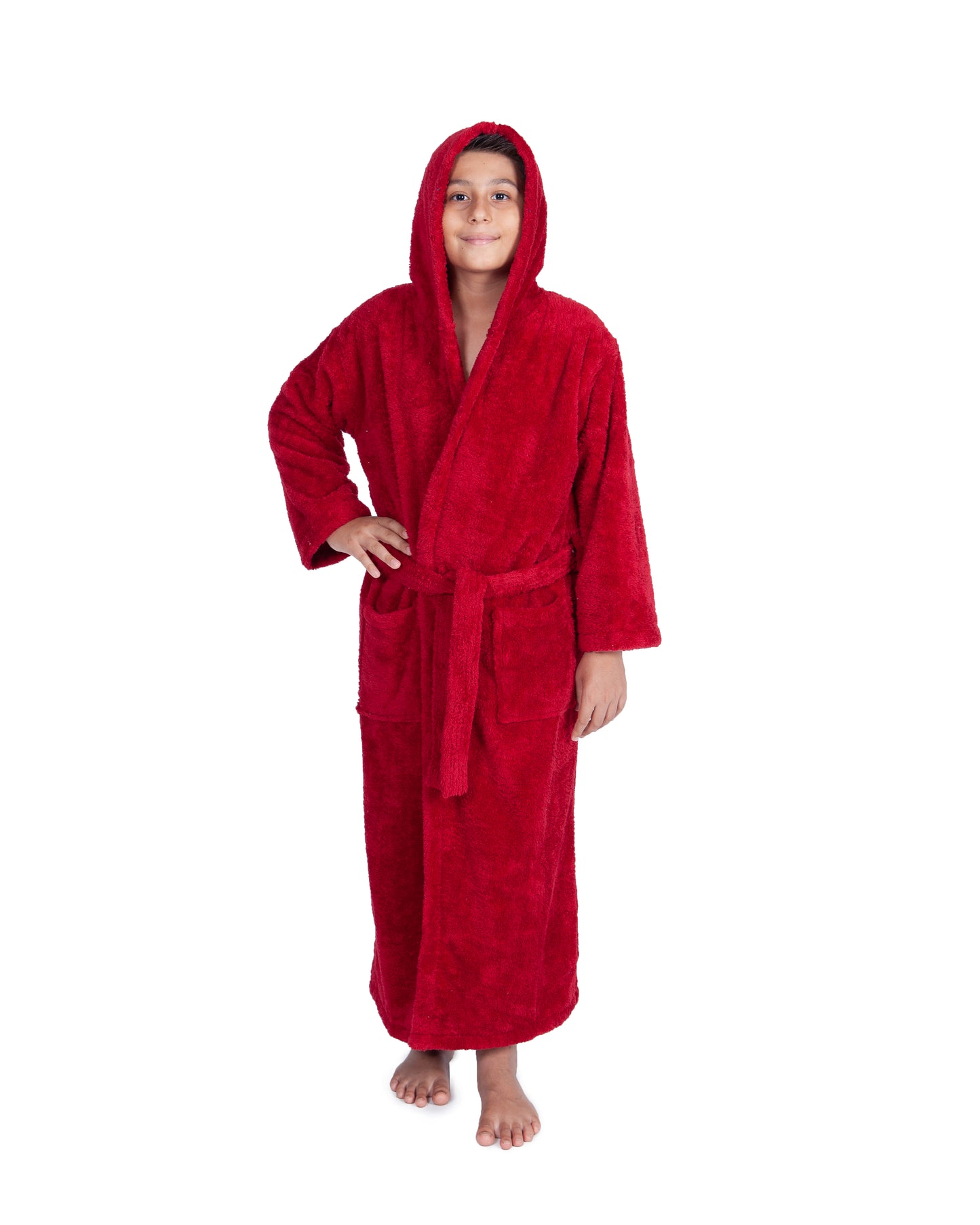Kids Fleece, Plush, Soft and Warm Hooded Bathrobe for Boys, Made in Turkey