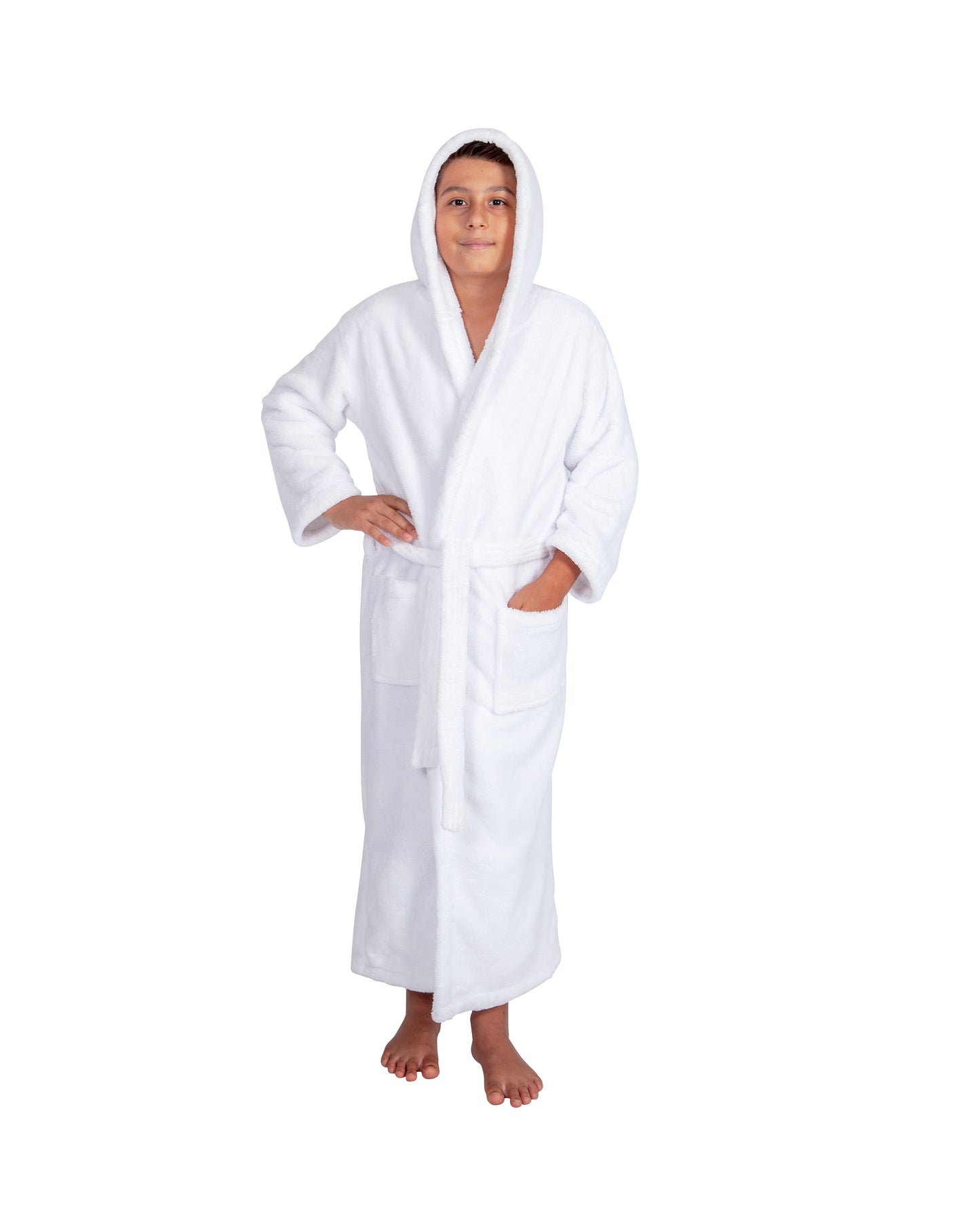 Kids Fleece, Plush, Soft and Warm Hooded Bathrobe for Boys, Made in Turkey
