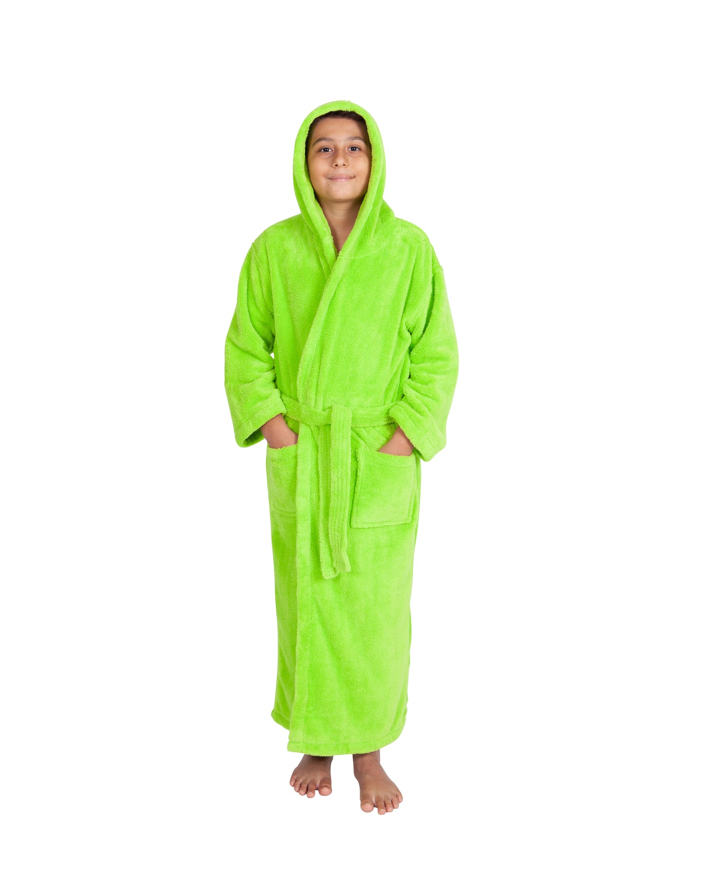 Kids Fleece, Plush, Soft and Warm Hooded Bathrobe for Boys, Made in Turkey
