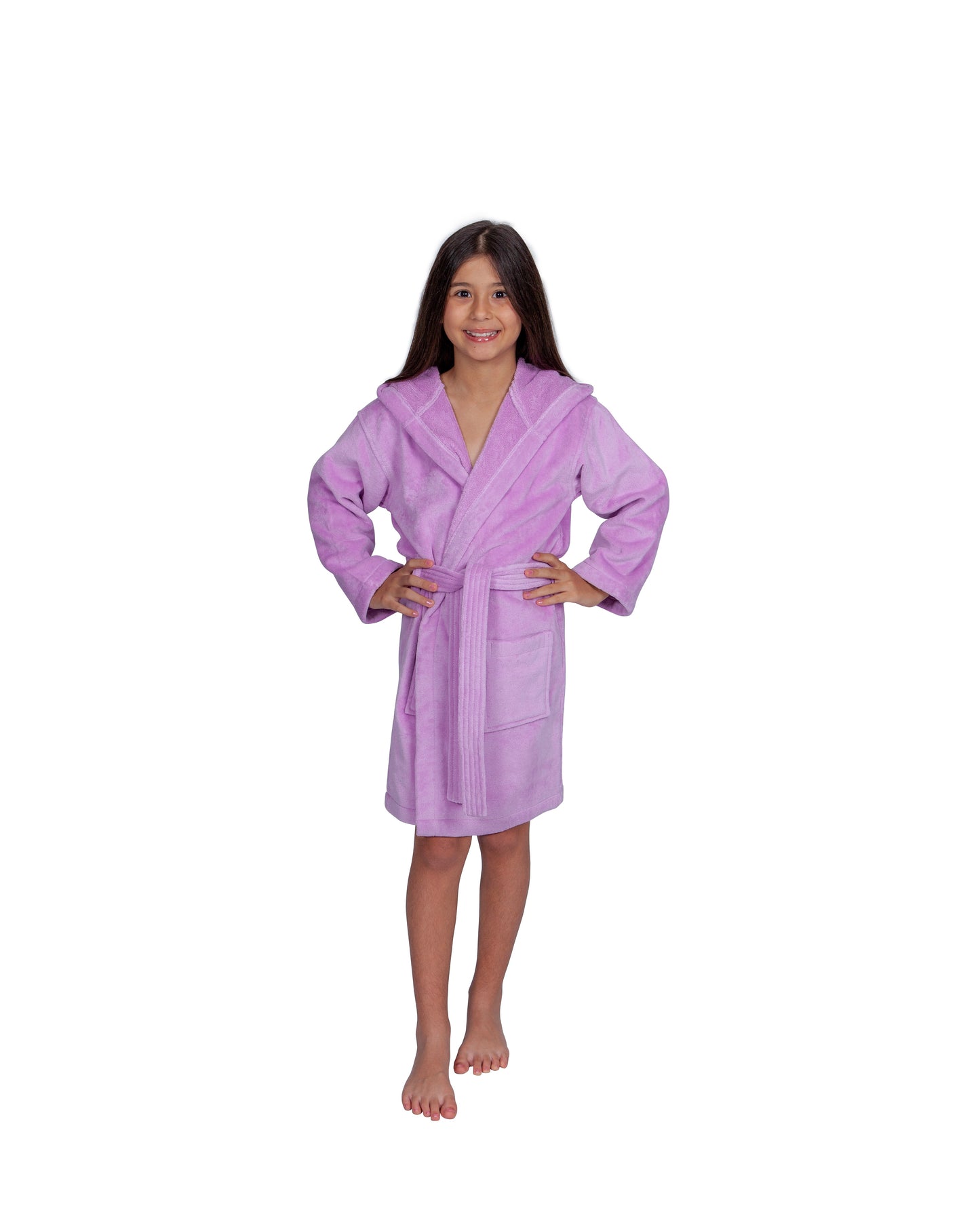 Kids Terry Velour Hooded Cover Up for Girls, Made in Turkey