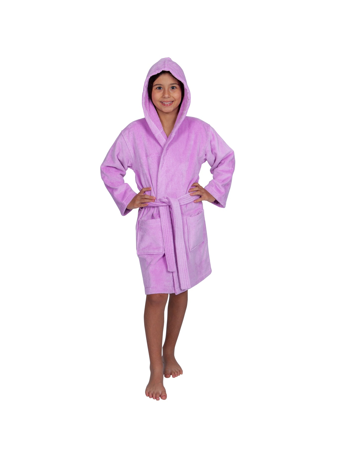 Kids Terry Velour Hooded Cover Up for Girls, Made in Turkey