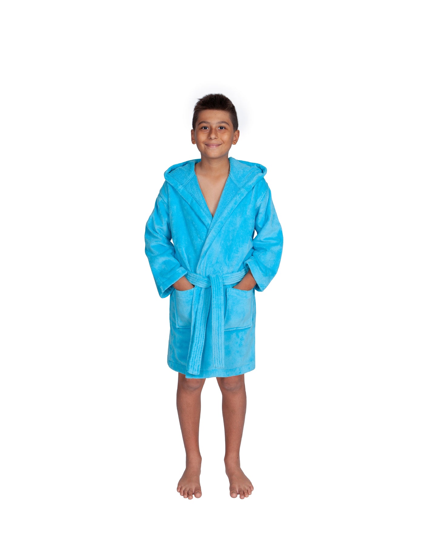 Kids Terry Velour Hooded Cover Up for Boys, Made in Turkey