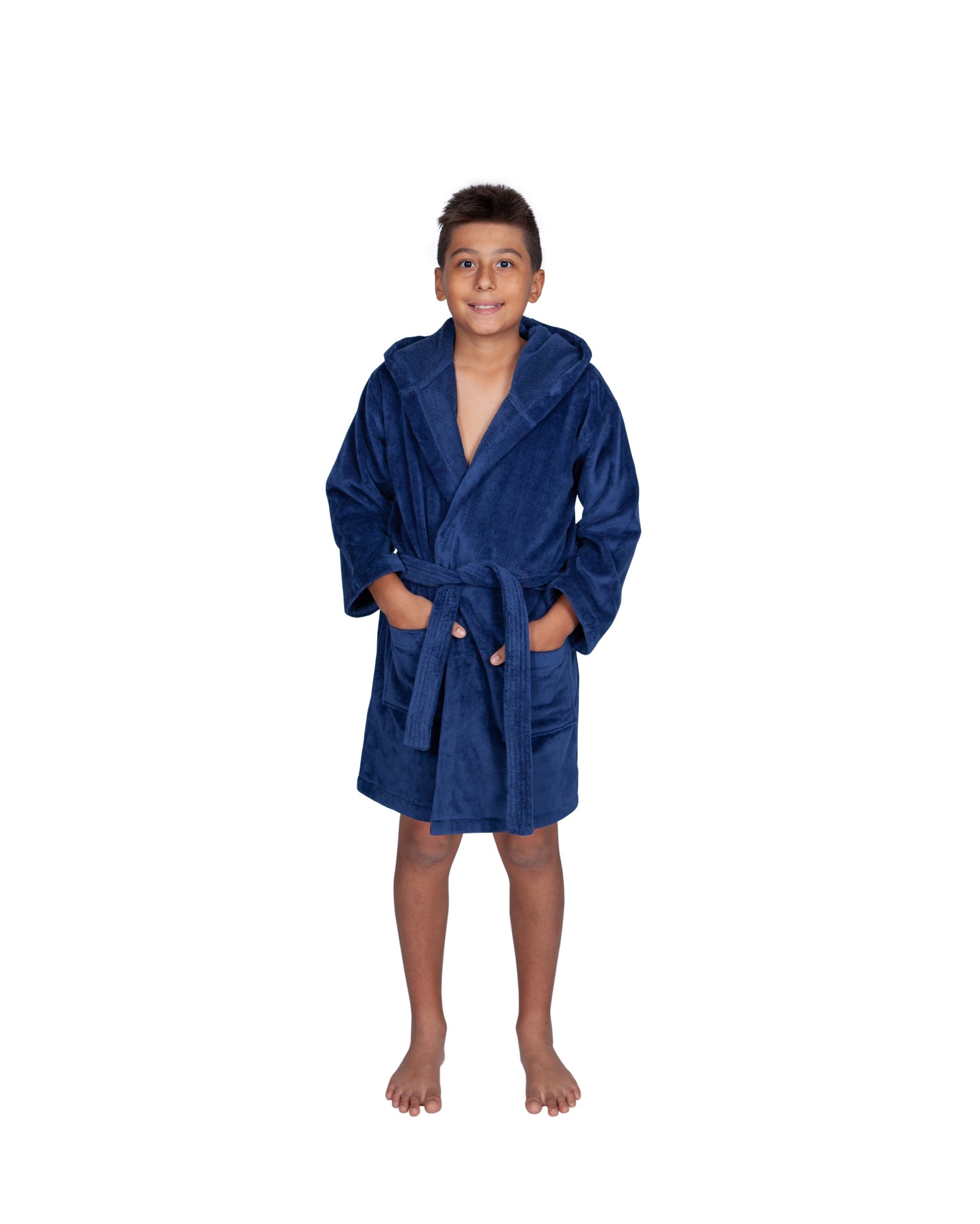 Kids Terry Velour Hooded Cover Up for Boys, Made in Turkey