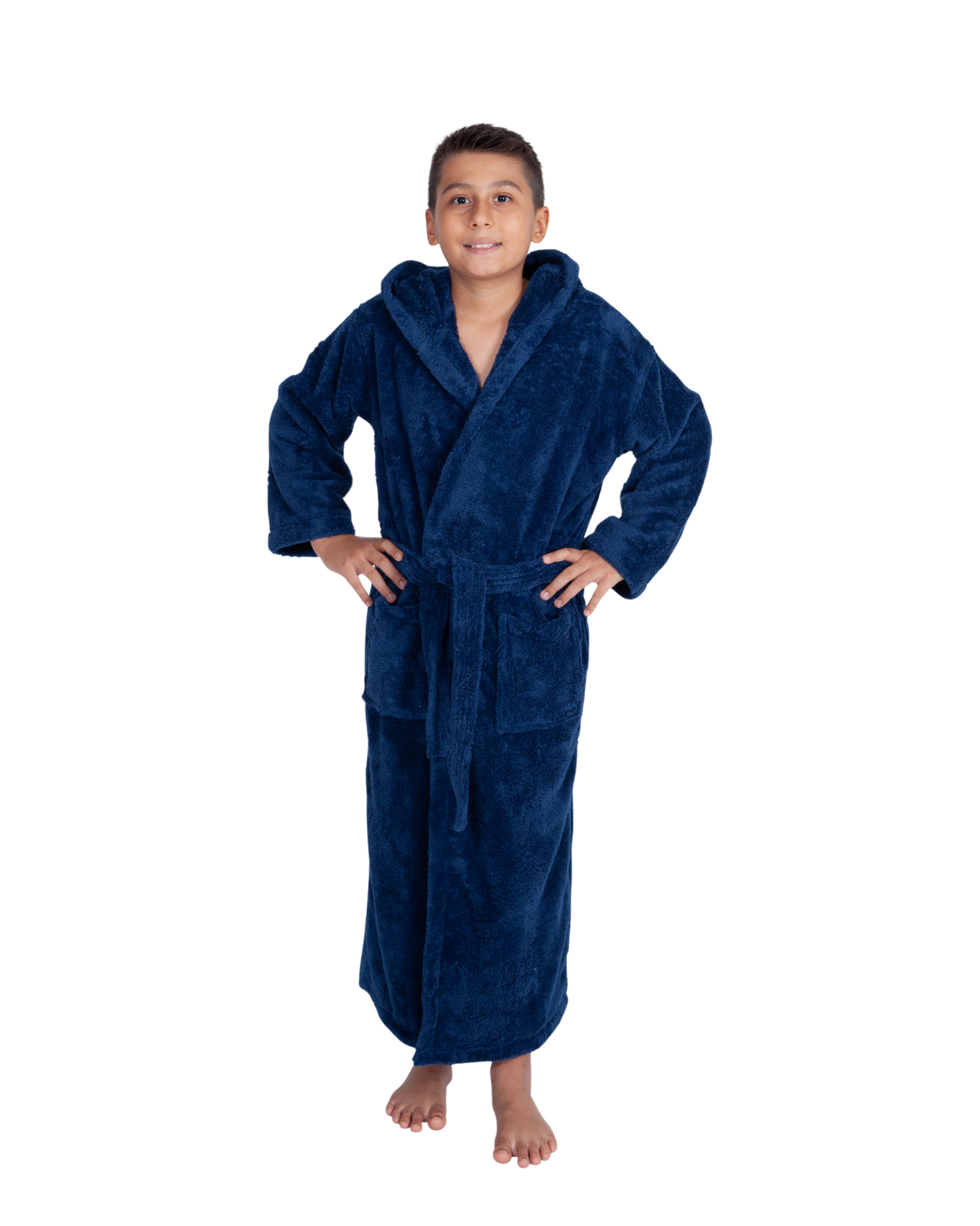 Kids Fleece, Plush, Soft and Warm Hooded Bathrobe for Boys, Made in Turkey