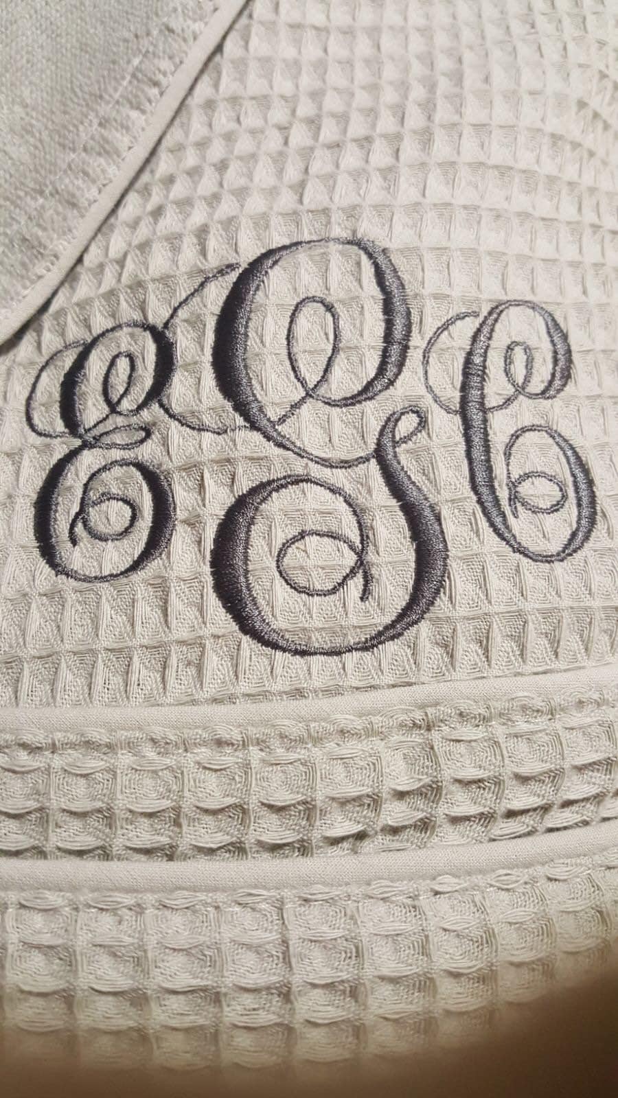 2nd Anniversary Cotton Gift for Couples, Personalized 100% Cotton Waffle/Terry Spa Robe | Made in Turkey, Custom, Embroidered, Wedding Robe