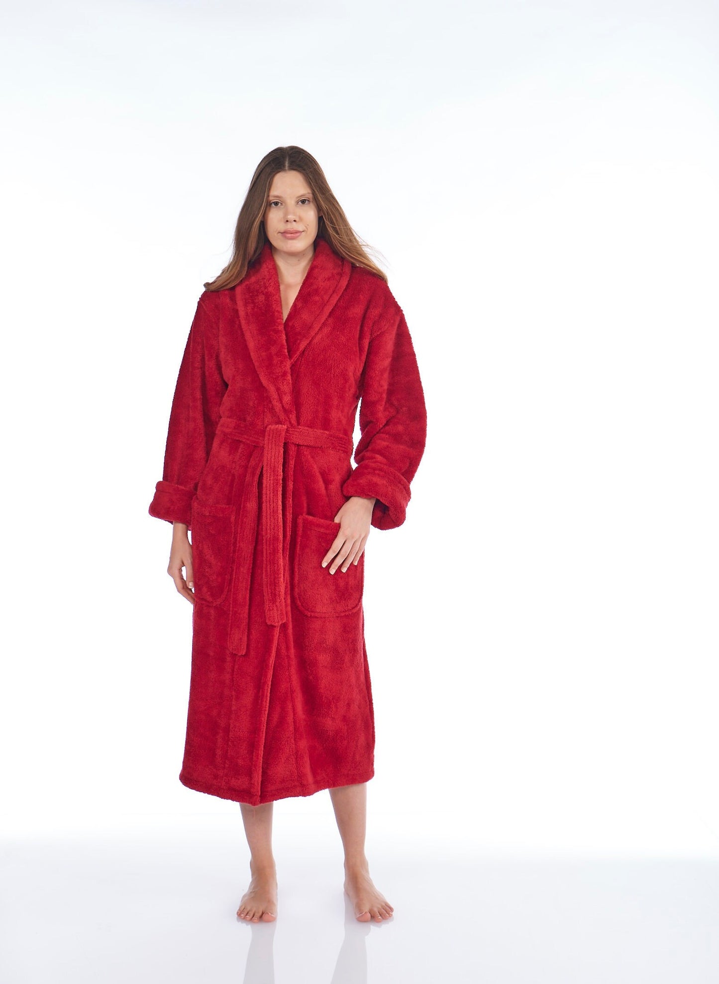 Women's Robe, Gift for Her, Personalized, Fleece Plush, Soft and Warm Shawl Bathrobe | Made in Turkey, Monogrammed Wedding, Birthday Gift