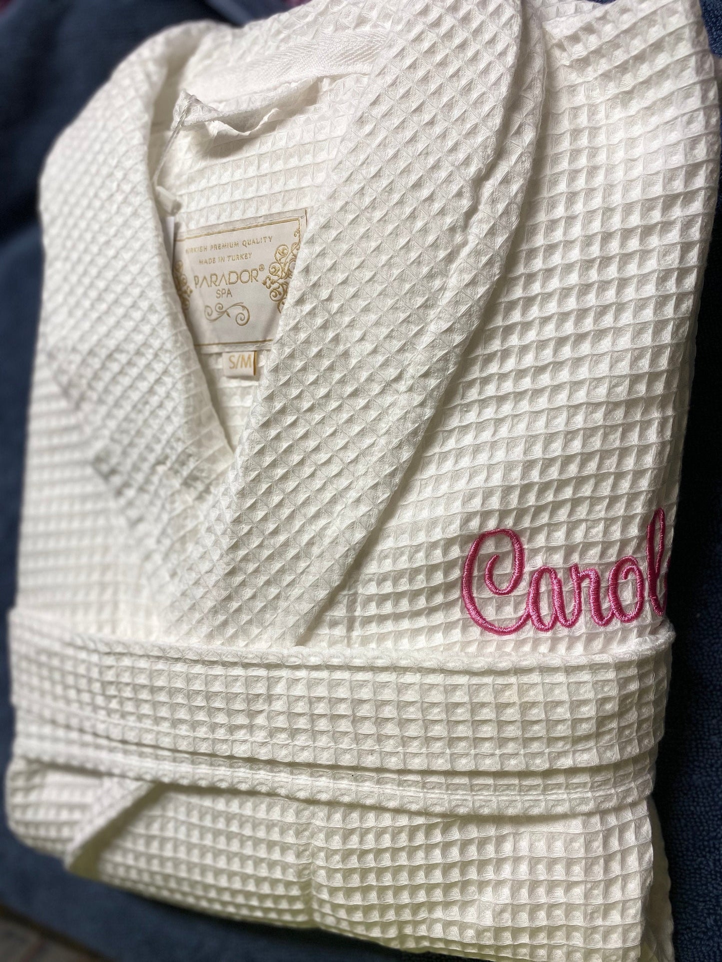 2nd Anniversary Cotton Gift for Couples, Personalized 100% Cotton Waffle Shawl Spa Robe, Bridesmaid robe, Monogrammed Wedding, Birthday Gift