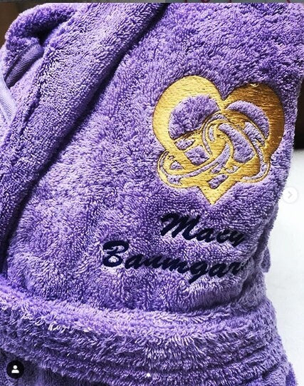 Women's Robe, Gift for Her, Personalized, Fleece Plush, Soft and Warm Hooded Bathrobe, Made in Turkey, Monogrammed, OSFM / Medium