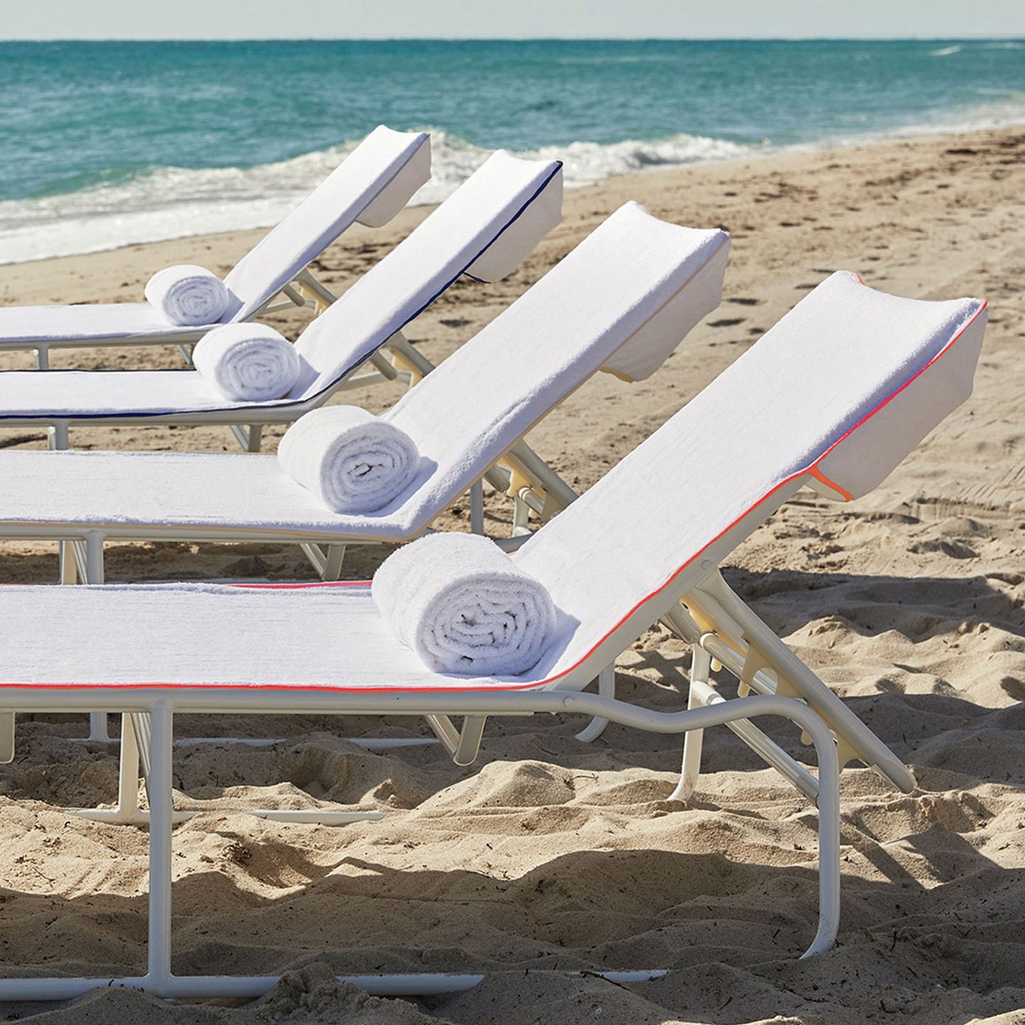 Personalized Quick-Dry Lounge Chair Covers, 100% Cotton Terry with Piping, 480 GSM, 30" x 85", Made in Turkey