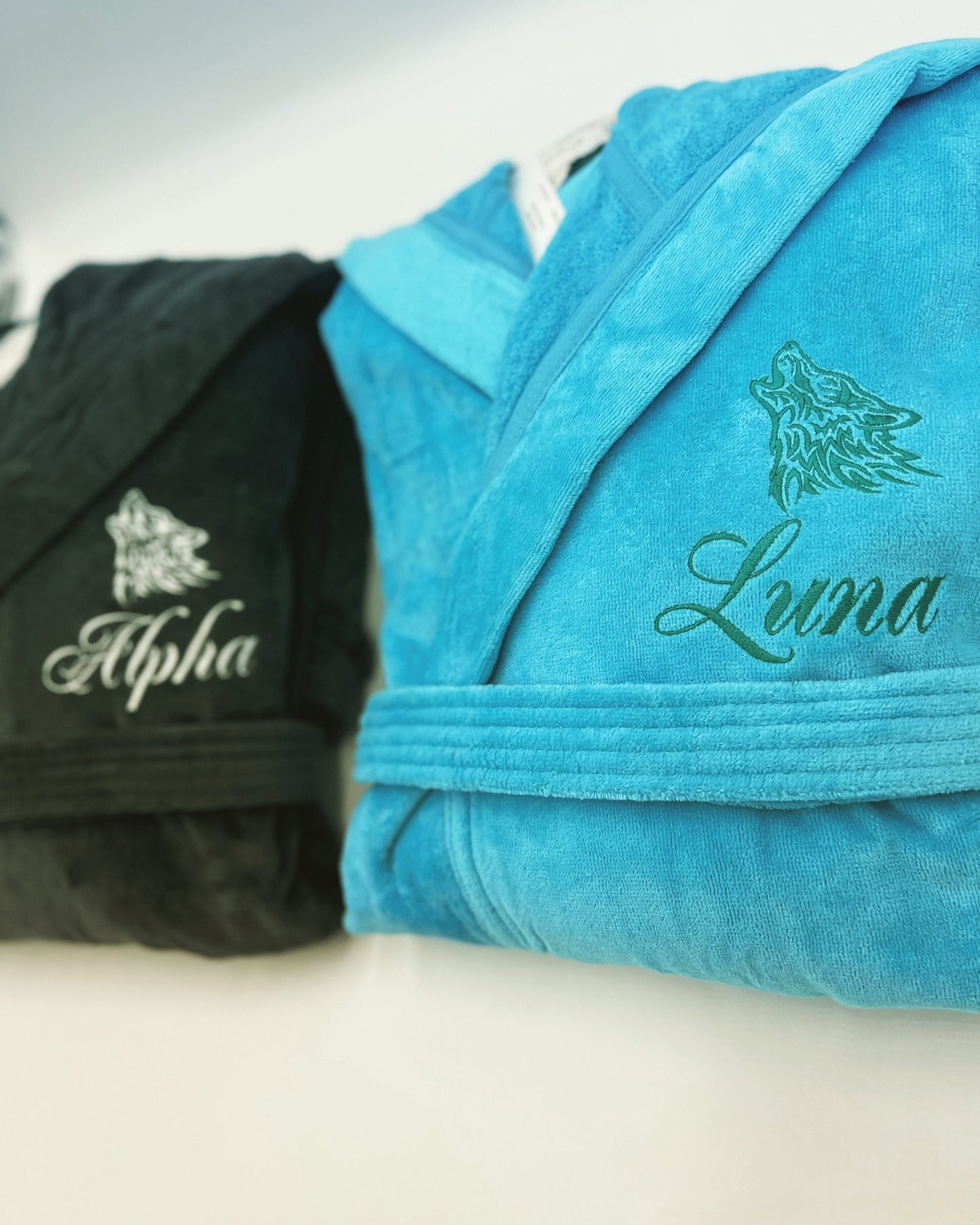 Personalized, Monogrammed, Custom, 100% Cotton Terry Velour, Luxurious, Plush Hooded Robe, Made in Turkey, One Size Fits Most / Medium