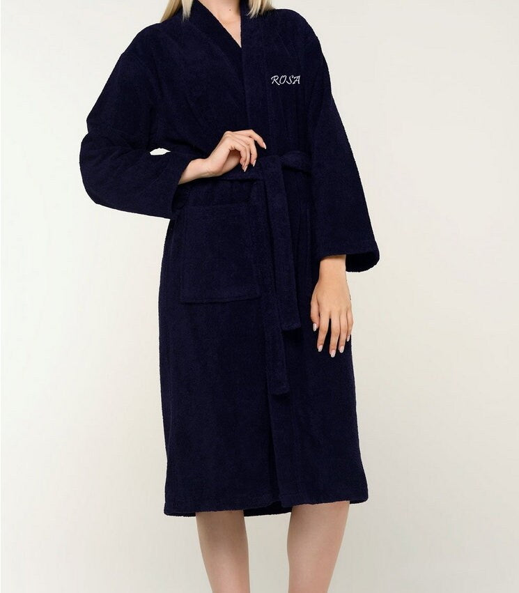 Luxury Turkish Terry Kimono Robe, 100% Cotton, Personalized and Monogrammed Gifts, Wedding, Christmas, Birthday Gift, Unisex
