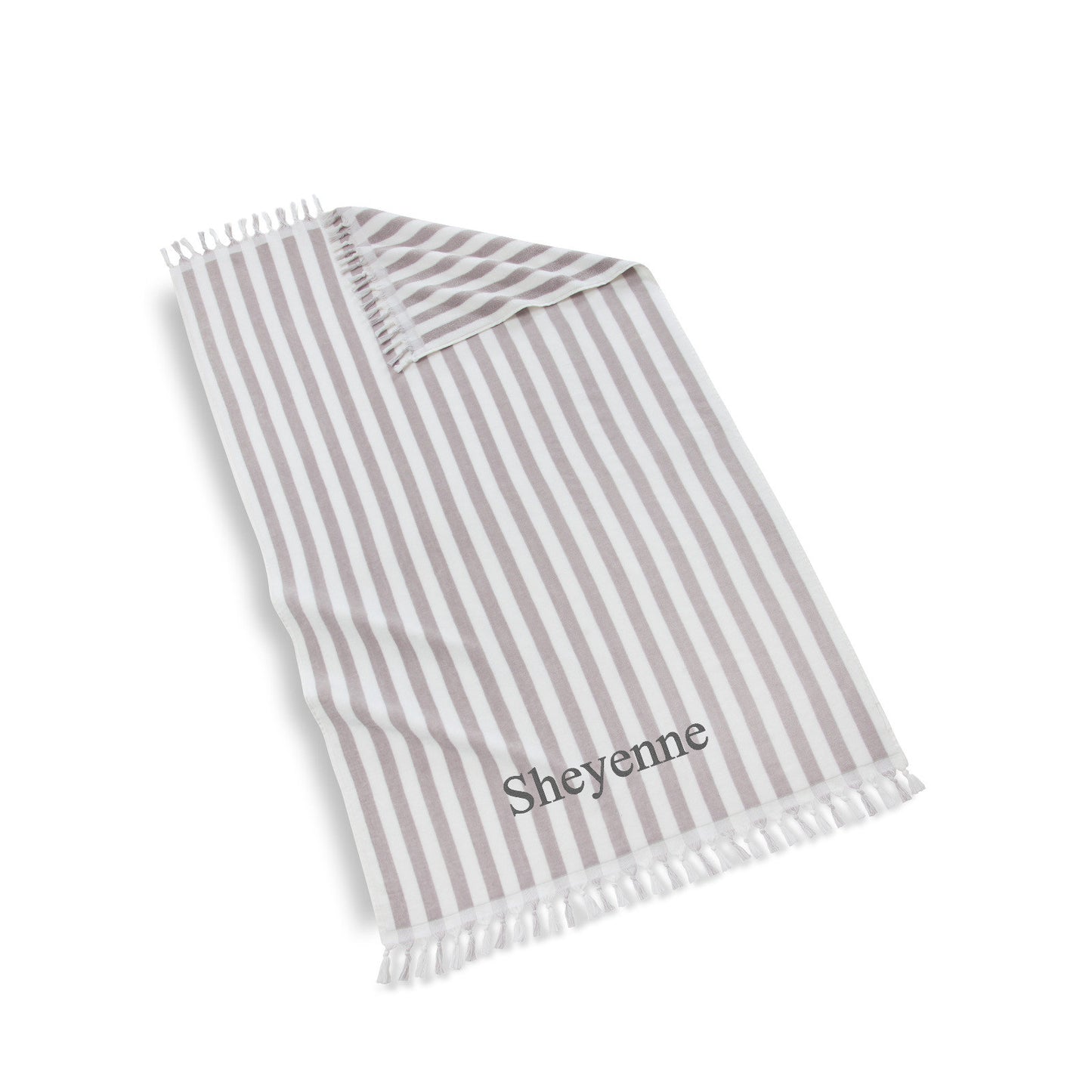 Personalized 100% Cotton Yarn Dye Velour Stripe Pool + Beach Towel | Summer Essential, Made in Turkey, Gift for Summer