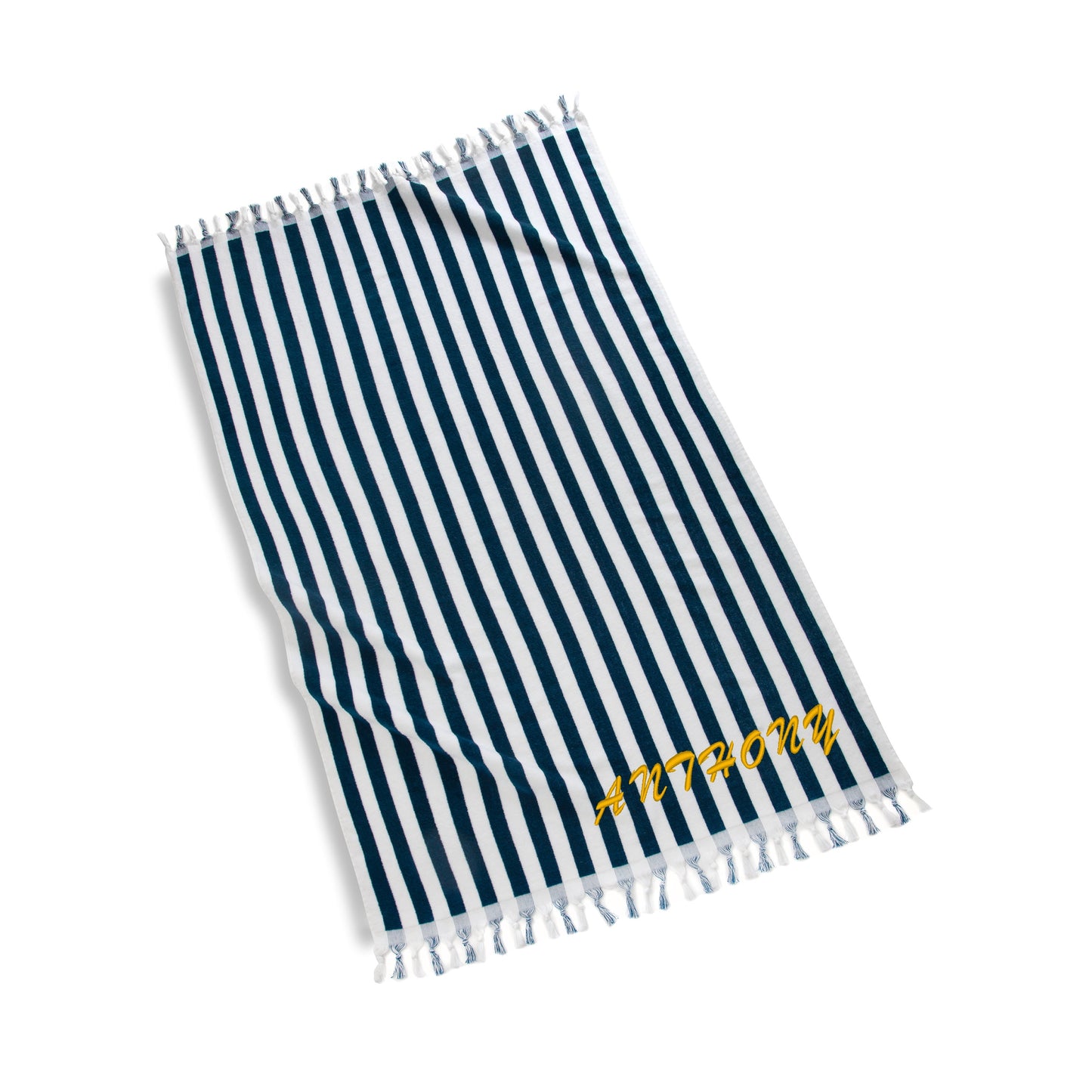 Personalized 100% Cotton Yarn Dye Velour Stripe Pool + Beach Towel | Summer Essential, Made in Turkey, Gift for Summer