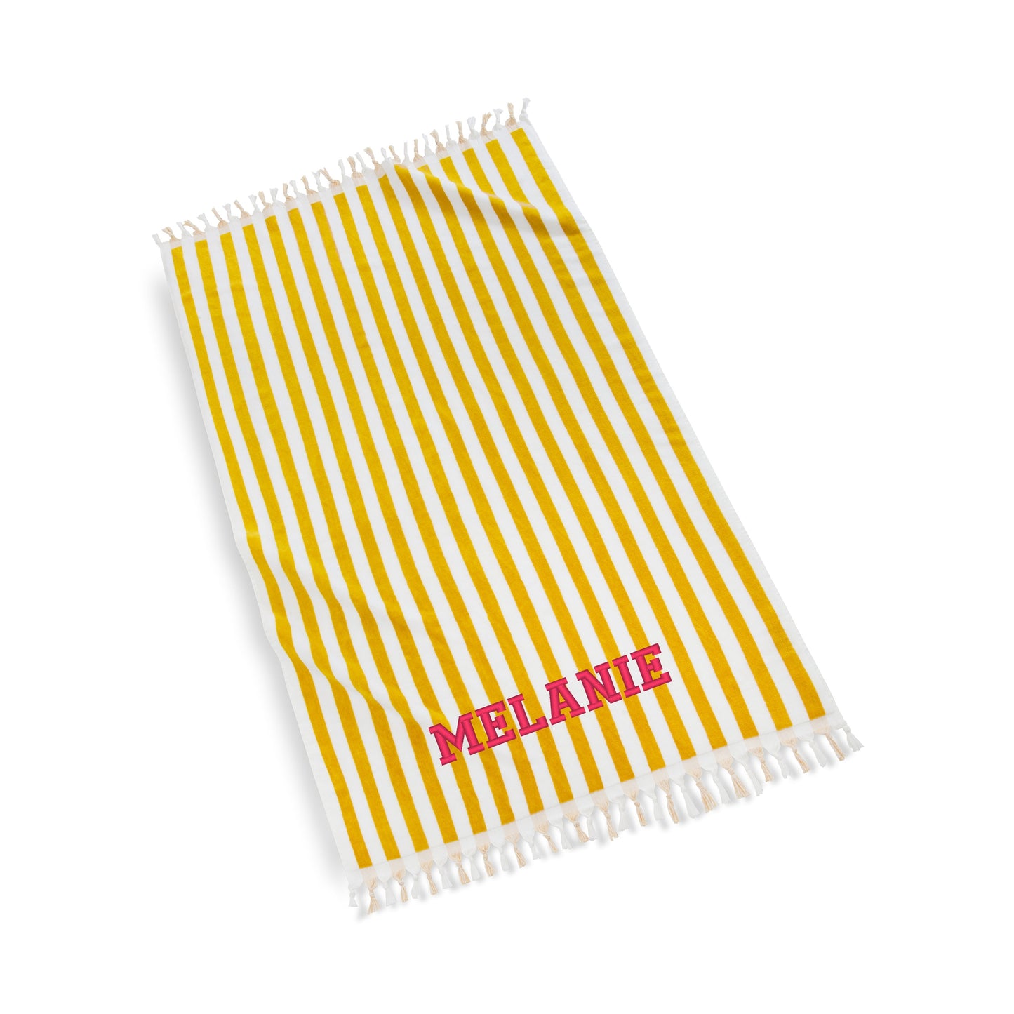 Personalized 100% Cotton Yarn Dye Velour Stripe Pool + Beach Towel | Summer Essential, Made in Turkey, Gift for Summer