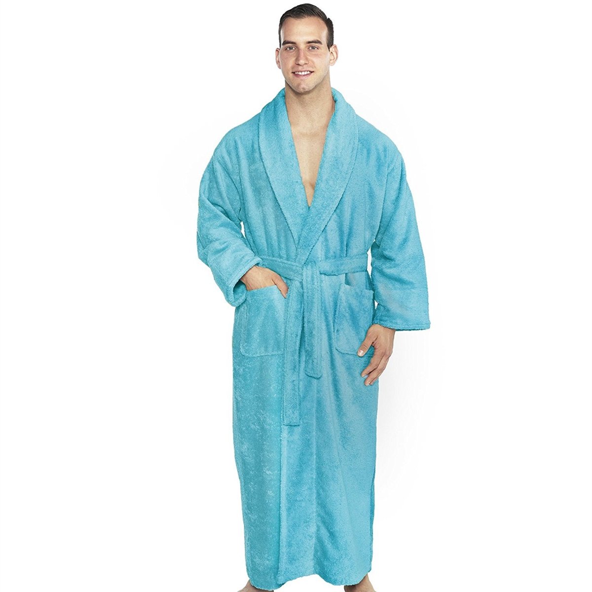 Full Ankle Length Terry Shawl Bathrobe, Made in Turkey