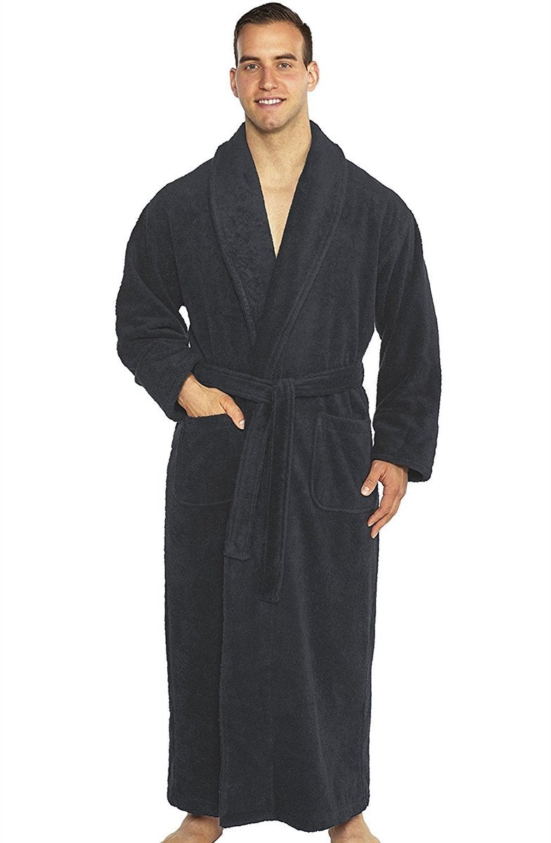 Full Ankle Length Terry Shawl Bathrobe, Made in Turkey