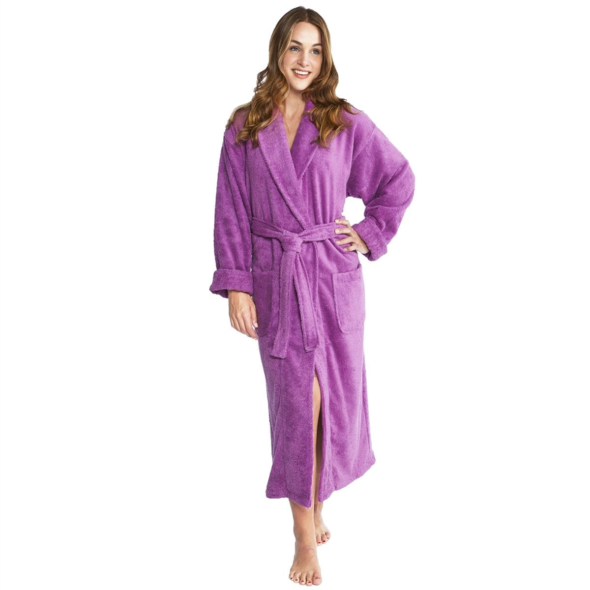Full Ankle Length Terry Shawl Bathrobe, Made in Turkey