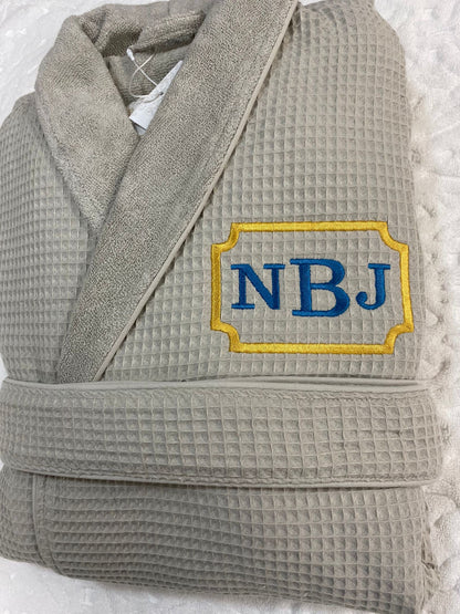 Diapolis Bridesmaid Robes, 100% Cotton, Waffle with Applique Robe | Bridal Party Robes | Bridesmaid Gifts | Sewn in Hanger Loop | Kimono Robe