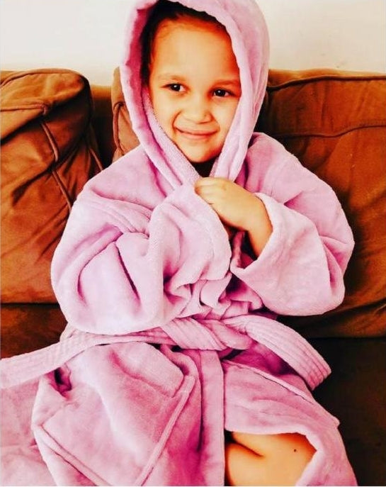 Kids Terry Velour Hooded Cover Up for Girls, Made in Turkey