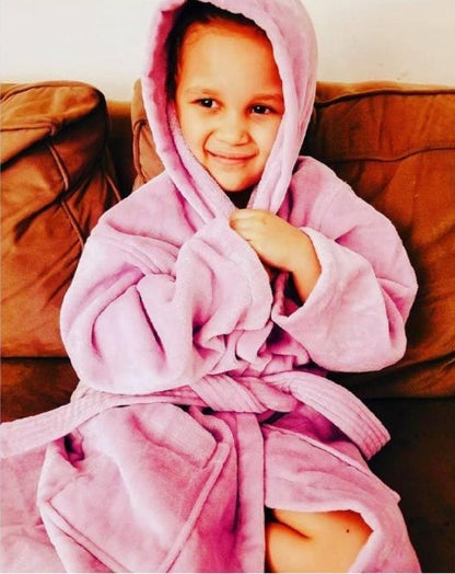 Kids Terry Velour Hooded Cover Up for Girls, Made in Turkey