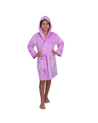 Kids Terry Velour Hooded Cover Up for Girls, Made in Turkey