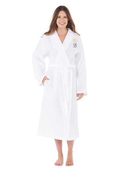 2nd Anniversary Cotton Gift for Couples, Personalized 100% Cotton Waffle Shawl Spa Robe, Bridesmaid robe, Monogrammed Wedding, Birthday Gift