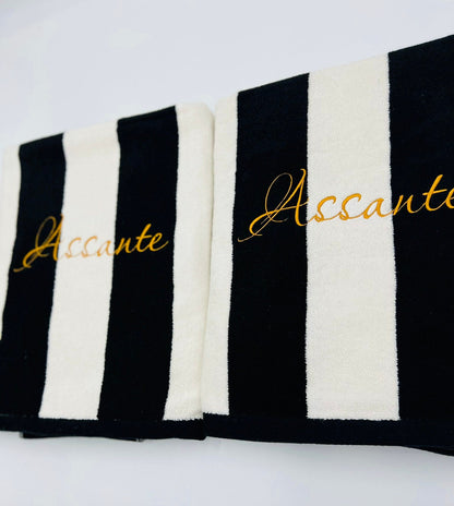 Personalized Quick-Dry Lounge Chair Covers, 100% Cotton Terry with Piping, 480 GSM, 30" x 85", Made in Turkey