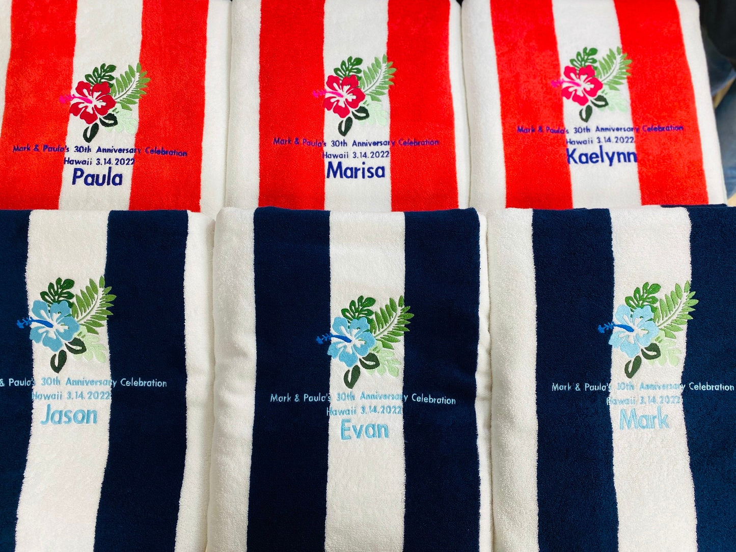 Personalized Quick-Dry Lounge Chair Covers, 100% Cotton Terry with Piping, 480 GSM, 30" x 85", Made in Turkey
