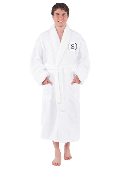 Men's Robe, Gift for Him, Personalized, Fleece Plush, Soft and Warm Shawl Robe, Made in Turkey, Monogrammed, Custom Wedding, Birthday Gift