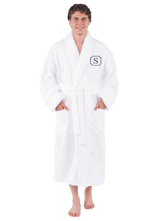 Men's Robe, Gift for Him, Personalized, Fleece Plush, Soft and Warm Shawl Robe, Made in Turkey, Monogrammed, Custom Wedding, Birthday Gift