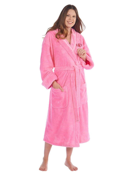 Women's Robe, Gift for Her, Personalized, Fleece Plush, Soft and Warm Hooded Bathrobe, Made in Turkey, Monogrammed, OSFM / Medium