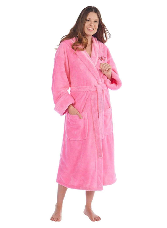 Women's Robe, Gift for Her, Personalized, Fleece Plush, Soft and Warm Hooded Bathrobe, Made in Turkey, Monogrammed, OSFM / Medium
