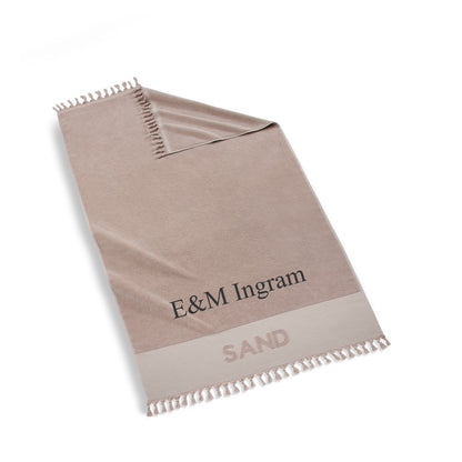 Personalized Hand Knotted Fringe, Quick-Dry Pool and Beach Towel, 100% Turkish Cotton | Summer Essential, Made in Turkey