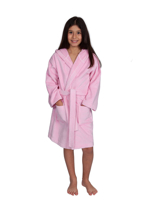 Kids Terry Velour Hooded Cover Up for Girls, Made in Turkey