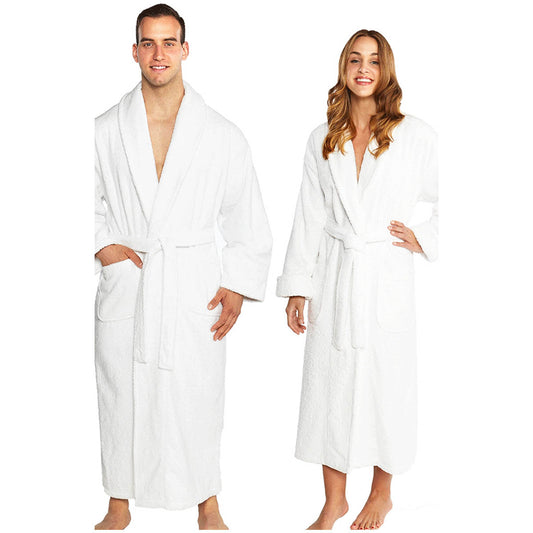 Full Ankle Length Terry Shawl Bathrobe, Made in Turkey
