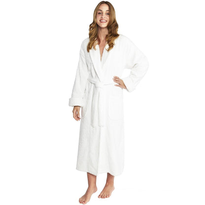 Full Ankle Length Terry Shawl Bathrobe, Made in Turkey
