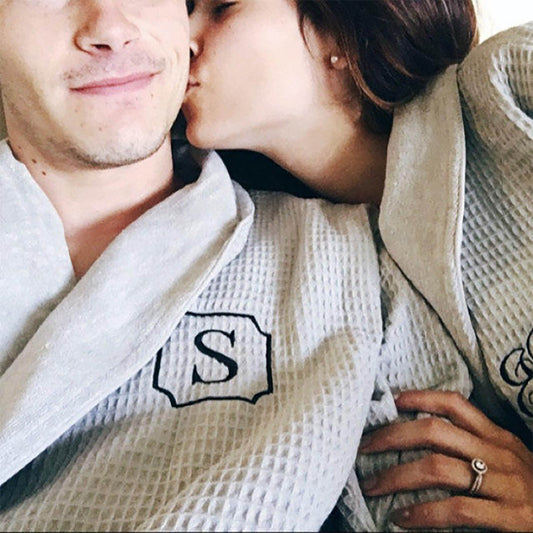 2nd Anniversary Waffle Terry Spa Robe, Made in Turkey